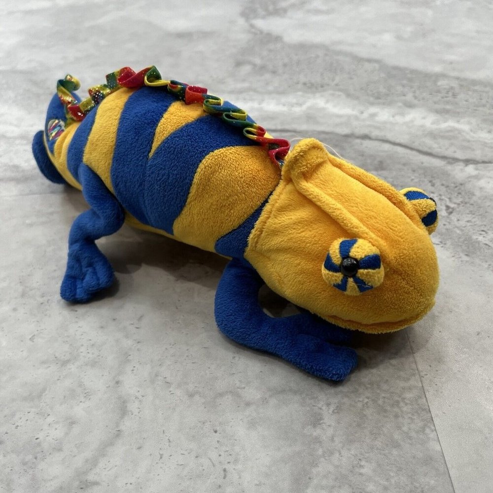 Ganz Chameleon Lizard Plush Gold Blue‎ Rainbow Back Webkinz